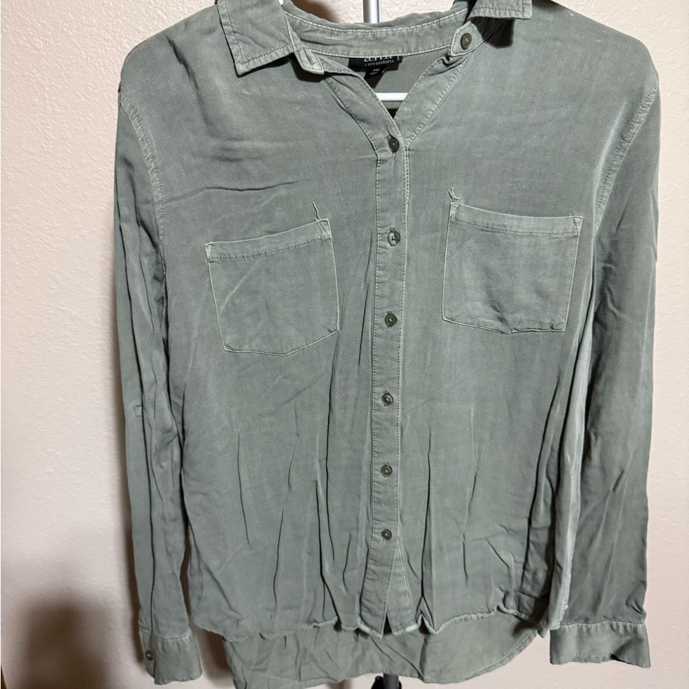 a.n.a Sage Green‎ Collared Shirt